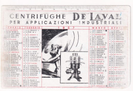 Calendarietto - Centrifuche De Laval - Anno 1957 - Petit Format : 1941-60