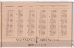 Calendarietto - Con Fascio - Anno 1938 - Formato Piccolo : 1901-20