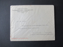 Griechenland 1923 Auslandsbrief Nach Barmen Umschlag Technische Gesellschaft Papakonstantinou, Laganas Athen Sokratesstr - Briefe U. Dokumente