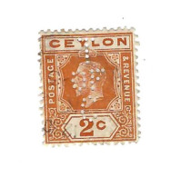 Perforé (perfin)  "tofc" Sur Roi. - Ceylon (...-1947)