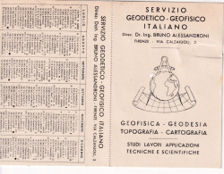 Calendarietto - Geofisica  - Geodesia - Topografia - Cartografia - Firenze - Anno 1954 - Big : 1941-60