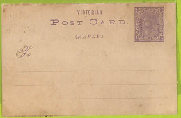 40212 - Australia VICTORIA - Postal History - Double STATIONERY CARD :  H&G  # 6 - Covers & Documents