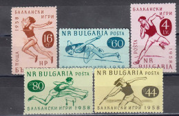 Bulgaria 1958 -Sport: Balkan Games, Mi-Nr. 1088/92, MNH** - Neufs