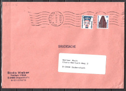 MiNr. 814 + 816; Freimarken: Sehenswürdigkeiten, Auf Portoger. Drucksache Von Düsseldorf Nach Duderstadt, C-208 - Lettres & Documents