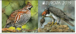 Bulgaria 2019 - Europa Cept - Protected Birds – Booklet Of Four Sets MNH - Mechanical Postmarks (Advertisement)