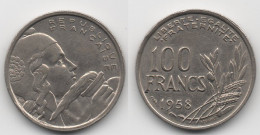 + FRANCE   + 100  FRANCS 1958  + - 100 Francs