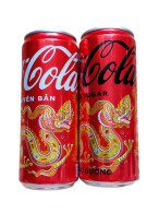 2024 Vietnam Coca Cola New Year 1 Classic 320ml+1 Zero 320ml Empty Open Bottom - Cans