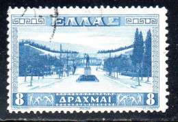 GREECE GRECIA HELLAS 1934 APPROACH TO ATHENS STADIUM 8d USED USATO OBLITERE' - Gebraucht