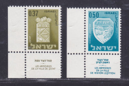 ISRAEL N°  282 & 283 ** MNH Neufs Sans Charnière, TB (D6286) Armoiries De Villes - 1965-67 - Unused Stamps (with Tabs)