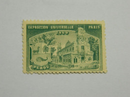 Vignette Exposition Universelle Paris 1900 Pérou Vert Papier Jaune - Erinnophilie