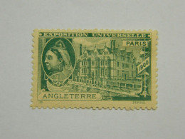 Vignette Exposition Universelle Paris 1900 Angleterre Vert Papier Jaune - Erinnophilie