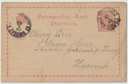 BOSNIE-HERZÉGOVINE / BOSNIA 1892 2kr Postal Card Used K.u.K. MILIT POST II / DOBOJ To ZVORNIK - Bosnia Herzegovina