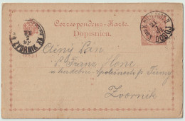 BOSNIE-HERZÉGOVINE / BOSNIA 1892 2kr Postal Card Used K.u.K. MILIT POST II / DOBOJ To ZVORNIK - Bosnia Erzegovina