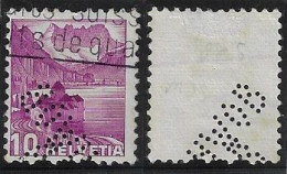Switzerland 1912/1937 Stamp With Perfin SCHWOB By Lucien Schwob Fabrics From Porrenturuy E Geneve Lochung Perfore - Perforés