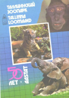 Estonia:Tallinn Zoo 50 Years, Tiger, Ape, Elephants, 1989 - Tigers