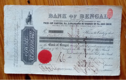India - Bank Of Bengal  - 1884 - Banco & Caja De Ahorros