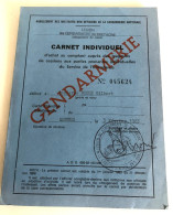 Carnet Individuel De Gendarmerie Achat Au Comptant Magasins De Cessions Habillement N°045624 BOSSE Gilbert Rennes 1963 - Politie & Rijkswacht