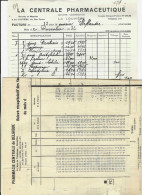 LA LOUVIERE - Ets LA CENTRALE PHARMACEUTIQUE Lot De 2 Factures Différentes (1932) - 1950 - ...