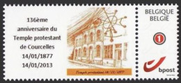 DUOSTAMP/MYSTAMP** - Courcelles - 136 Ans Du Temple Protestant - 14/01/1877-14/01/2013 - Autres & Non Classés