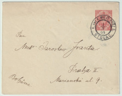 BOSNIE-HERZÉGOVINE / BOSNIA 1904 10h Postal Envelope Used "K. UND K.MILIT. POST 5. / STOLAC" To PRAG, Bohemia - Bosnie-Herzegovine