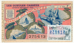 FRANCE - Loterie Nationale - Tranche Des Vacances - Gueules Cassées - 1/10ème 1965 - Billetes De Lotería