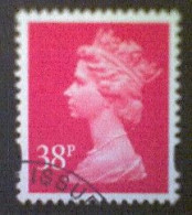 Great Britain, Scott #MH227, Used(o), 1993, Machin: Queen Elizabeth II, 38p, Red - Machins