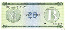 20 Pesos, Letter B, Seria DD, UNC - Kuba