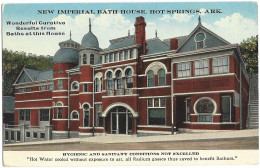 Hot Springs Ark New Imperial Bath House Hot Water Cooled Without Exposure To Air, Radium Gasses USA (Photo) - Lieux