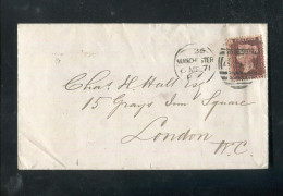 "GROSSBRITANIEN" 1871, "One Penny" (Platte 113) Auf Brief Stempel "MABCHESTER" (7309) - Briefe U. Dokumente