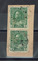 CANADA  / Une Paire Verticale Sur FRAGMENT  George V  YT 109  Oblitérés - 1918/1925 // PERFORE " P R C " Décallé - Storia Postale