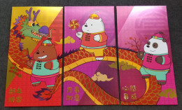 Malaysia Bears Dragon Year 2024 Chinese New Year Lunar Zodiac Animation Panda Angpao (money Packet) - Nouvel An