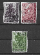 Liechtenstein 1957 Bäume Mi.Nr. 357/59 Kpl. Satz Gestempelt - Gebraucht