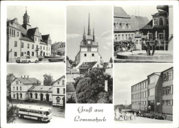 41302149 Lommatzsch Partie An Der Kirche Brunnen Bus Bahnhof Schule Lommatzsch - Lommatzsch