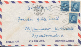 Canada Air Mail Cover Sent To Germany Guelph Ont. 3-2-1952 - Airmail