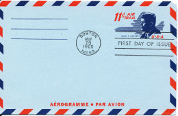 USA FDC Aerogramme 11 C John F. Kennedy Boston 29-5-1965 - 1961-1970