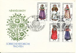 Germany DDR FDC 22-3-1977 NATIONAL COSTUMES Complete Set Of 5 With Cachet - Other & Unclassified