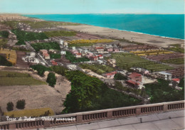 FERMO - TORRE DI PALME - PANORAMA CON MARINA PALMENSE - ACQUERELLATA - VIAGGIATA - Fermo