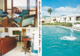 Spain PPC Lanzarote Apartamentos Y Bungalows Colina Del Sol Swimmingpool Schwimmbad Sent To ROSKILDE Denmark (2 Scans) - Lanzarote