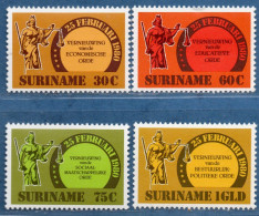 Suriname 1981 Governmental Changes 4 Values MNH Economy, Education, Social Area, Politics, - Suriname