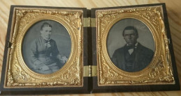 AMBROTYPE ET FERROTYPE PECK HALVERSON - BOITE AU DECOR CERF ET BICHE - Alte (vor 1900)