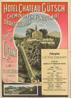 HOTEL CHATEAU GÜTSCH , FUNICULAIRE - FERROCARRIL  , TRAINS , RAILWAYS , LOCOMOTIVE , TRAIN , BAHN - Opere D'Arte