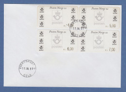 Norwegen 1999 ATM Postemblem Porto-Satz 4,00-5,00-6,00-7,00 Auf FDC O EGERTORGET - Timbres De Distributeurs [ATM]