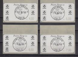 Norwegen 1999 ATM Postemblem Porto-Satz 4,00-5,00-6,00-7,00 Mit ET-O RODELOKKA - Timbres De Distributeurs [ATM]