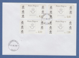 Norwegen 1999 ATM Postemblem Porto-Satz 4,00-5,00-6,00-7,00 Auf FDC GRÜNERLOKKA - Timbres De Distributeurs [ATM]