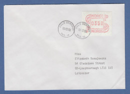 Norwegen 1986 FRAMA-ATM Mi.-Nr. 3.2b Wert 0350 Auf FDC OSLO 16.10.86 Nach GB - Automatenmarken [ATM]