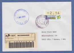 Brasilien ATM Frankfurter Buchmesse 1994 Mi.-Nr. 6 Wert 2,14 Auf R-Brief  O Bl. - Franking Labels