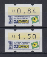 Brasilien ATM Frankfurter Buchmesse 1994 , Mi.-Nr. 6, Kurzsatz 0,84 - 1,50 RS ** - Affrancature Meccaniche/Frama