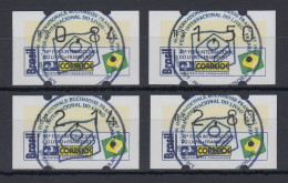 Brasilien ATM Frankfurter Buchmesse 1994, Mi.-Nr. 6, Satz 0,84-1,50-2,14-2,80 O - Franking Labels