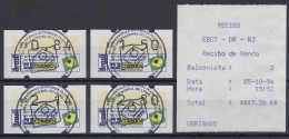 Brasilien ATM Frankfurter Buchmesse 1994 Mi.-Nr. 6 Satz 84-150-214-280 O / ET-AQ - Franking Labels