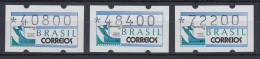 Brasilien Klüssendorf-ATM 1993 BRASILIANA Mi-Nr 5 Satz 40800 - 48400 - 72200 ** - Viñetas De Franqueo (Frama)